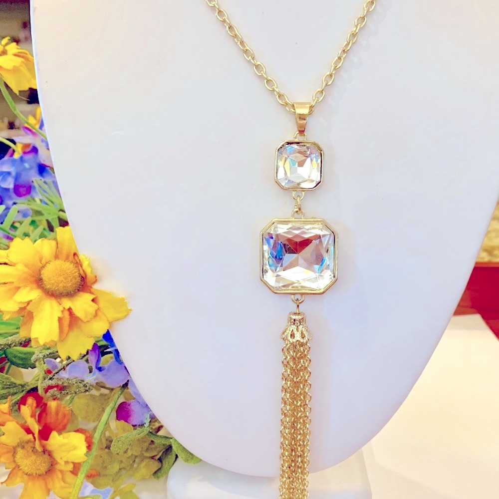 Gold Tone Crystal Necklace